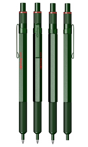 Ручка шариковая Rotring 600 Metal Green, MBlack  (2114263)