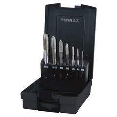 Набор метчиков машинных M3 -M12 HSSE DIN371/376 (B/4-5P) 7пр Terrax by Ruko A245057ETX