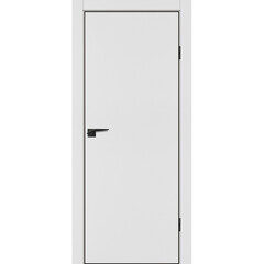 Межкомнатная дверь P-1 кромка ABS чёрная ПЭТ белый матовый глухая