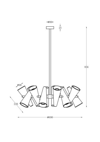 Подвесная люстра Maytoni Giro MOD095PL-14W