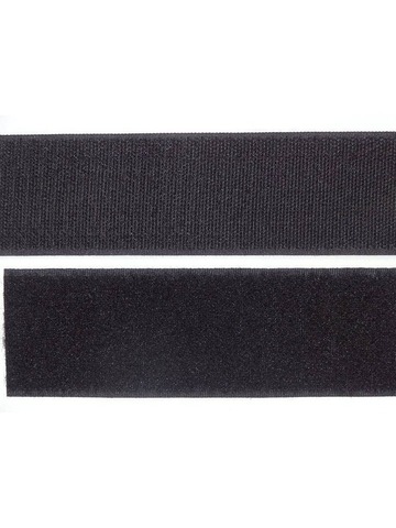 Лента контактная (липучка) черная большая