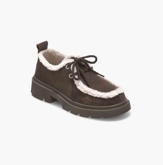 Замшевые полуботинки INUIKII Mocabee curly brown на меху