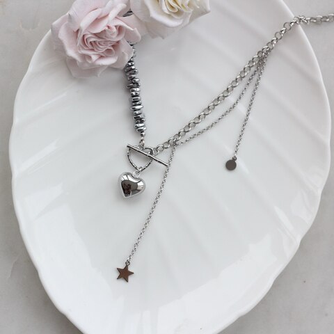 Набор для создания колье с гематитом (в серебряном цвете) НАБ020