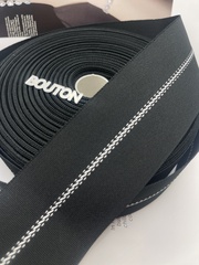 Корсажная лента черная с белой полоской