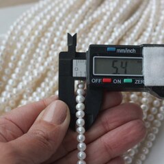 Жемчуг натуральный речной, приплюснутый, 4,8-5,5 мм, 1 нить, Ж005