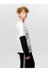 фуфайка  КБ 302923/белый(цветы)