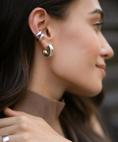 Серьги GLOW HOOPS silver