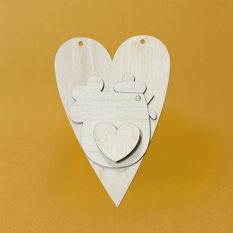 Сердце с курочкой, 17*11,5см фанера