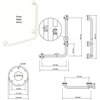 Bemeta 301154072 HELP: Пopучeнь для душa, 600 ммx600 мм, левый, шлиф