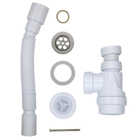 Сифон для мойки/раковины мини, в комплекте с гибкой трубой, 1 1/4