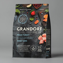 Сухой корм GRANDORF Fresh Dog Adult Mini Turkey&Sweet Potato для собак мелких пород из свежего мяса индейки с бататом