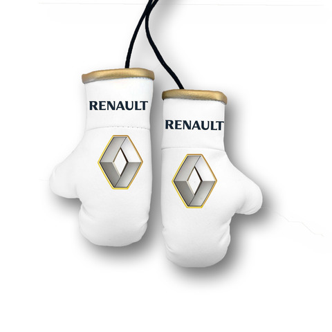 Перчатки боксерские комбинированные " Renault", белые с золотым