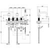 Gessi INCISO Смеситель для ванны на 5 отверстий с изливом, переключателем, ручным душем и шлангом 1,50 м, цвет: хром 58140#031