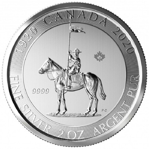 10 долларов. Королевская Канадская конная полиция 100 лет. Канада. 2020 год