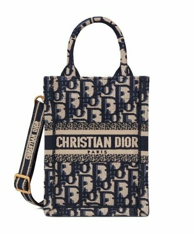 Сумка Dior Book Tote для телефона, модель мини-формата синий