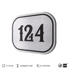Номерок на дверь квартиры 124, для кабинета, офиса, шильдик 9 х 7 см, серебристый, Айдентика Технолоджи