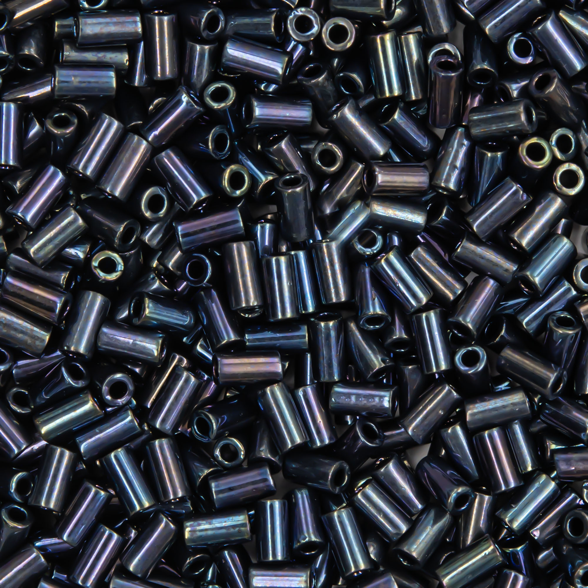 Японский бисер TOHO Bugle (стеклярус) 3mm (№88), металлизированный, непрозрачный глянцевый