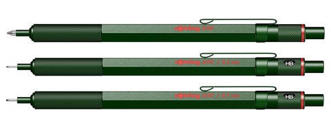 Ручка шариковая Rotring 600 Metal Green, MBlack  (2114263)