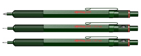 Ручка шариковая Rotring 600 Metal Green, MBlack  (2114263)