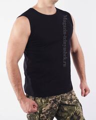 Купить майку афганку - Магазин тельняшек.ру 8-800-700-93-18Безрукавка-афганка Черная в Магазине тельняшек