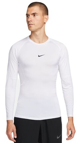 Термобелье Nike Pro Dri-FIT Tight Long-Sleeve Fitness Top - white/black