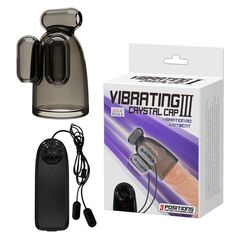 Дымчатая насадка-мастурбатор с вибрацией Vibrating Crystal Cap III - 