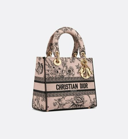 Сумка Dior Lady D-lite, модель среднего формата светло-розовый