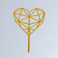 Топпер «Сердце», геометрия, цвет золотой