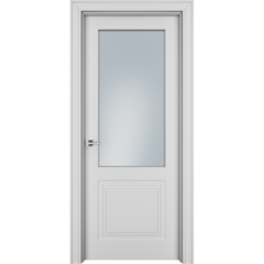 Купить Межкомнатная дверь эмаль Паспарту-2 белая остеклённая