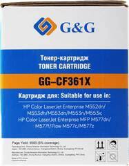 Картридж G&G GG-CF3631X 508X для HP CLJ M552/M553/M577, аналог HP CF361X/508X синий 9.5k с чипом