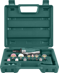 Jonnesway JAG-0903FMK Набор бормашинка пневматическая 25000 об/мин., патрон 3/6 мм, L-120 мм с насадками, 15 предметов 48524