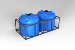 Емкость пищевая в обрешетке ЭкоПром TR х 2 шт 5000 л. вертикальная (421x215x194см;синий) - арт.555721
