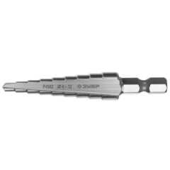 ЗУБР 4-12 мм, 9 ступеней, сталь Р4М2, ступенчатое сверло (29665-4-12-9)