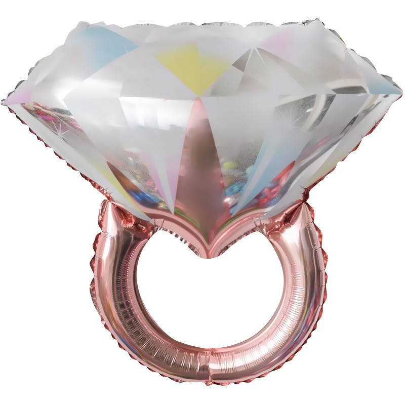 К Фигура, Кольцо с бриллиантом, Розовое Золото, 27''/69 см, 1 шт.