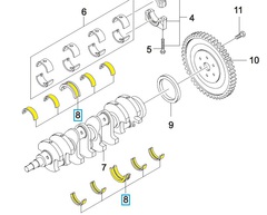 ВКЛАДЫШИ КОРЕННЫЕ 0,25 LANOS, NEXIA, CHANCE 1.5, LACETTI; AVEO, CRUZE ДВИГАТЕЛЬ D3 KING