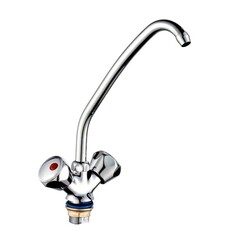 Смеситель для мойки ПСМ 120-К/04, металлические маховики, без гибкой подводки