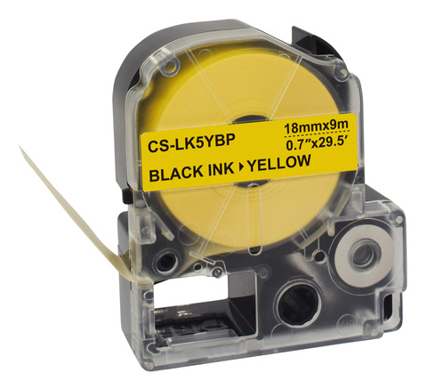 Картридж ленточный Cactus CS-LK5YBP черный для Epson LW400, LW700, LW600P, LW1000P, K400, Z700, Z900