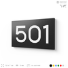 Номер на дверь 501, табличка на дверь для офиса, квартиры, кабинета, аудитории, склада, черная 120х70 мм, Айдентика Технолоджи