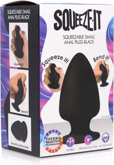 Черная мягкая анальная пробка Squeezable Small Anal Plug - 9 см. - 