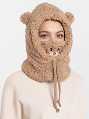 Шарф-капюшон мишка Skully BNM-377 Brown