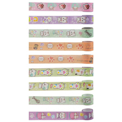 
          Клейкая лента (скотч) декоративная Basir, цветная, с рисунком кошек и лапок, 9 лент+диспенсер