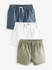 Шорты для мальчика Next 633-911, 3 шт., Синий, Белый, Хаки