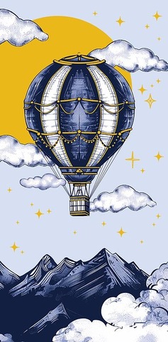 Открытка-конверт Воздушный шар, 8*17 см, 5 шт.