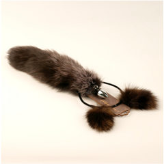 Анальная пробка с хвостом и ушки из натурального меха