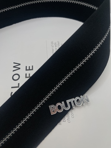 Корсажная лента черная с белой полоской