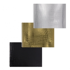 
          Блокнот А6, гребень, Alingar, дизайнерский картон, тиснение, 48 л., клетка, "Эффект кожи", ассорти