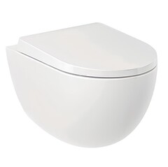 Kludi RESA D 24WCSET43 подвесной безободковый унитаз с сиденьем, белый фото