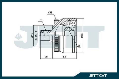 ШРУС внешний JETT V43-1012 ABS