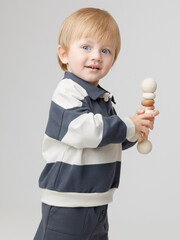 джемпер  для мальчика  КР 302898/св.бежевый,тем.синий,полоска к572