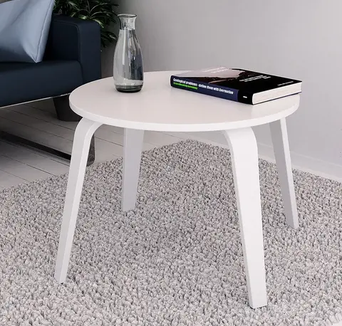 Стол журнальный круглый STEFANO, D=60 см, белый